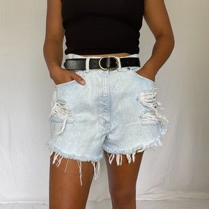 Light Wash High Waisted Short